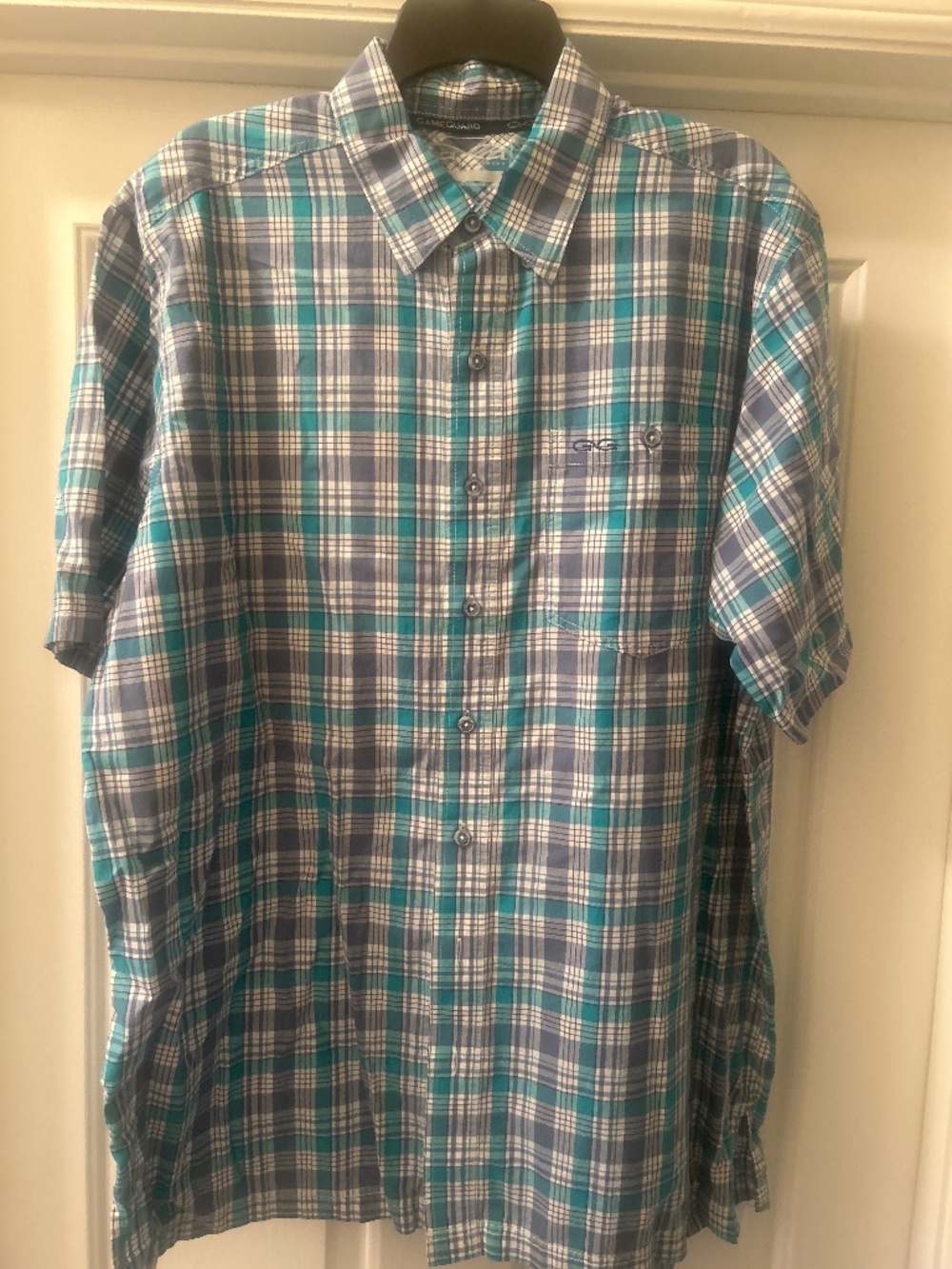 Turquoise and blue plaid